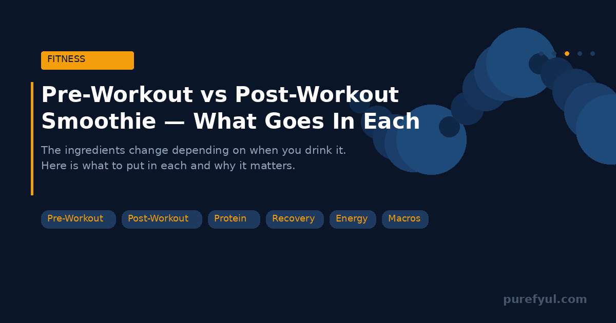 Pre-Workout vs Post-Workout Smoothie — What to Put in Each and Why It Is Different